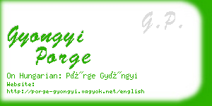 gyongyi porge business card